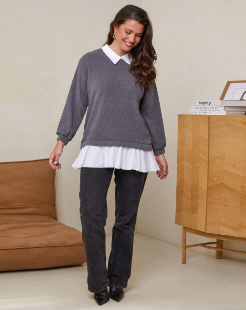 Pull Chemise Justine gris