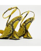 Sandales en Cuir Cheope jaune/noir - Talon 11 cm