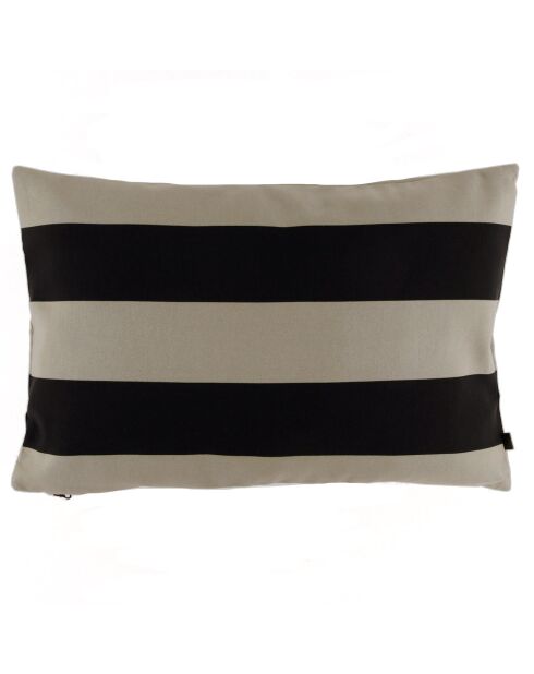 Housse de coussin Outdoor Biarritz lin/noir - 40x60 cm