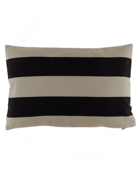 Housse de coussin Outdoor Biarritz lin/noir - 40x60 cm