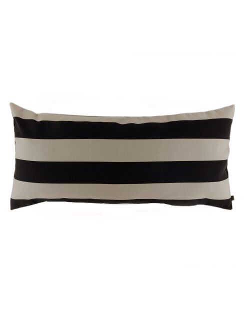 Housse de coussin Outdoor Biarritz lin/noir - 45x100 cm