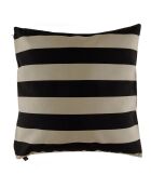 Housse de coussin Outdoor Biarritz lin/noir - 80x80 cm