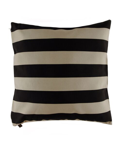 Housse de coussin Outdoor Biarritz lin/noir - 80x80 cm