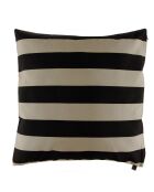 Housse de coussin Outdoor Biarritz lin/noir - 80x80 cm