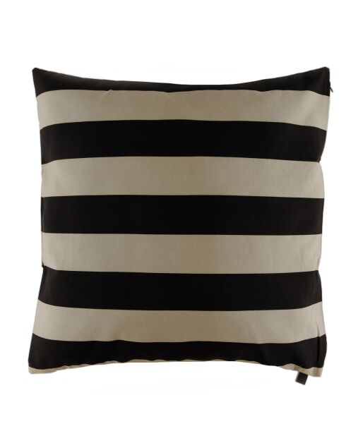 Housse de coussin Outdoor Biarritz lin/noir - 80x80 cm