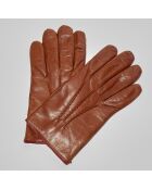 Gants en Cuir d'Agneau doublure Cachemire Gt Paris brun selle/vin profond