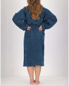 Peignoir en Coton & Velours bleu jean