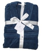Peignoir en Coton & Velours bleu jean