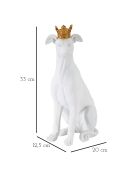 Sculpture chien blanc/doré - 20x12.5x33 cm
