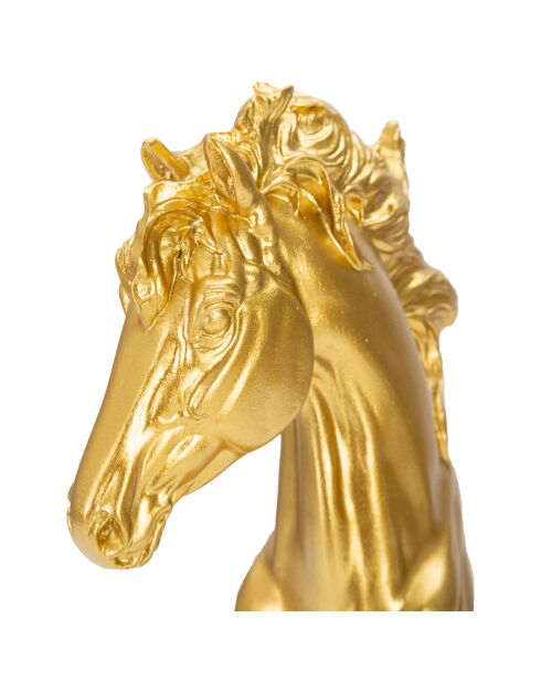 Sculpture cavalier doré/noir - 14x11x27 cm