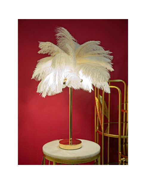 Tafellamp Palm goud/wit - Ø 40x55 cm