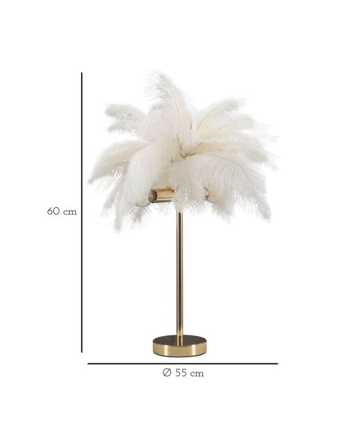 Tafellamp Palm goud/wit - Ø 40x55 cm