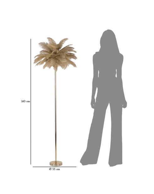 Lampadaire palm cammello doré/camel - Ø 55x160 cm