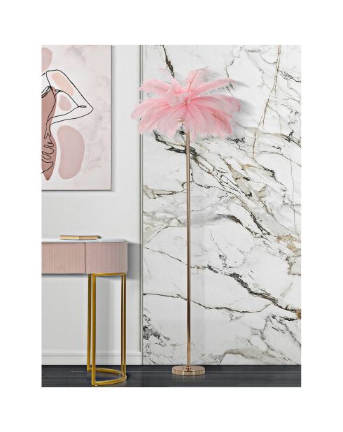 Roze/gouden palmvloerlamp - Ø 55x160 cm