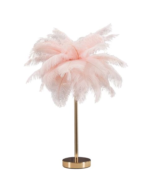 Roze/gouden tafellamp met palmbomen - Ø 40x55 cm