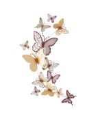 Décoration murale en fer papillons multicolore - 59.5x4x111.5  cm