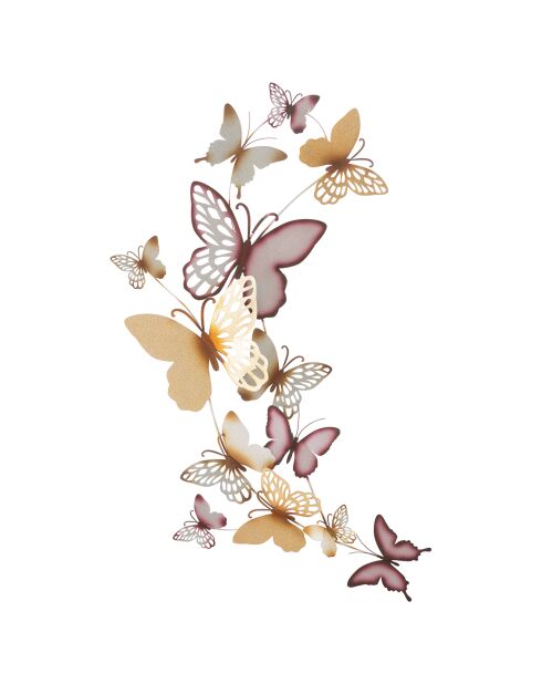 Décoration murale en fer papillons multicolore - 59.5x4x111.5  cm