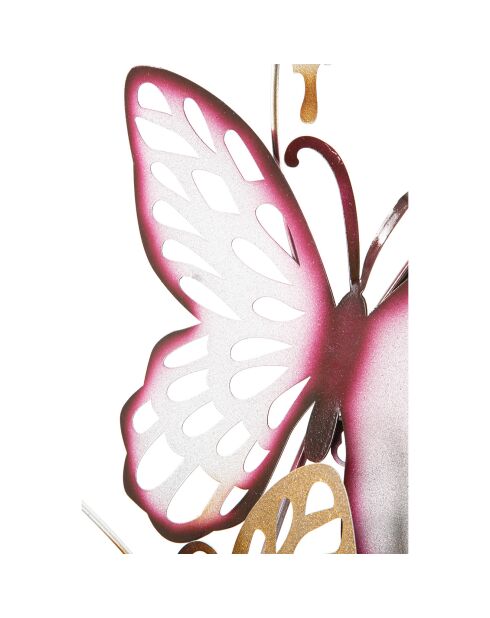 Décoration murale en fer papillons multicolore - 59.5x4x111.5  cm