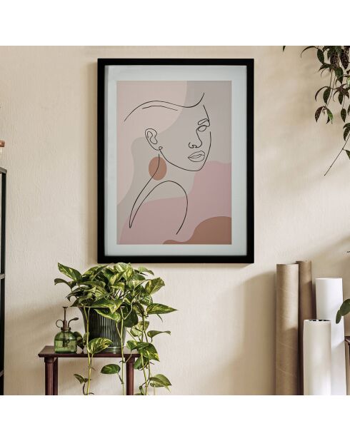 Impression avec cadre face c multicolore - 35x2x47 cm