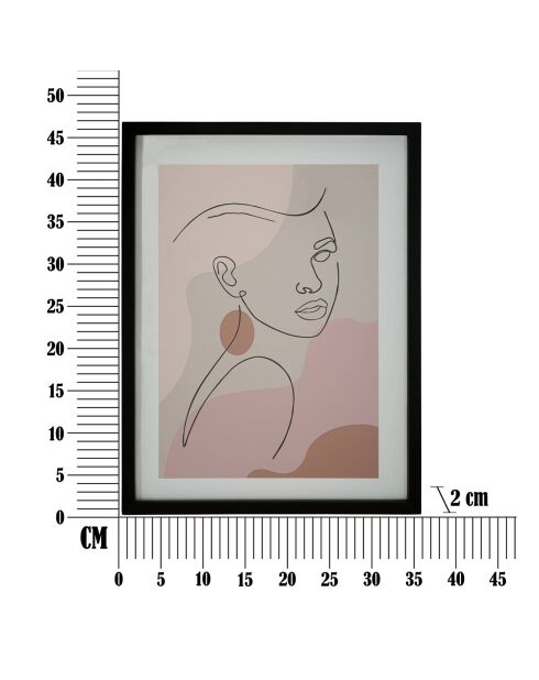 Impression avec cadre face c multicolore - 35x2x47 cm