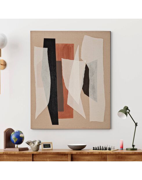 Peinture murale artisanale redy b multicolore - 80x2.8x100 cm