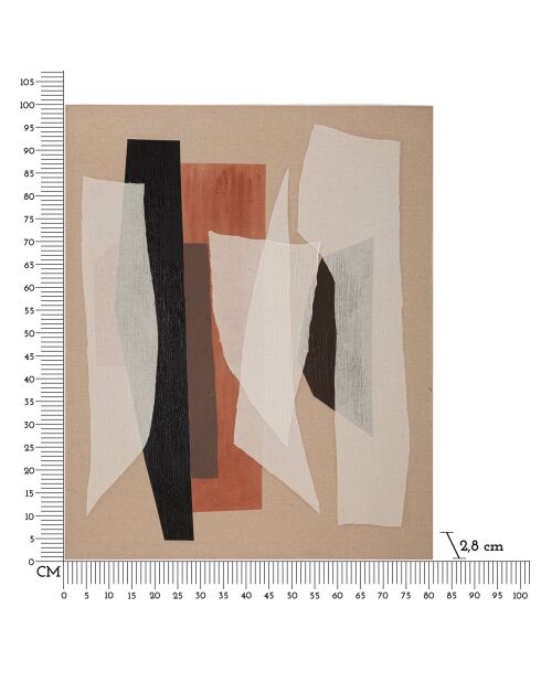 Peinture murale artisanale redy b multicolore - 80x2.8x100 cm