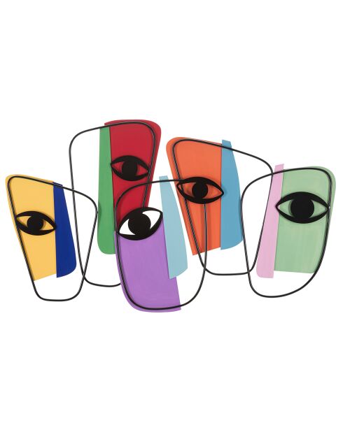 Panneau mural en fer eyes b multicolore - 120x2x72 cm