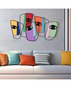 Panneau mural en fer eyes b multicolore - 120x2x72 cm