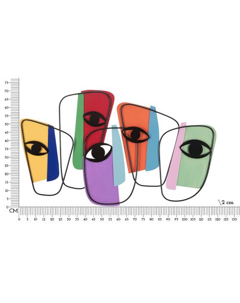 Panneau mural en fer eyes b multicolore - 120x2x72 cm