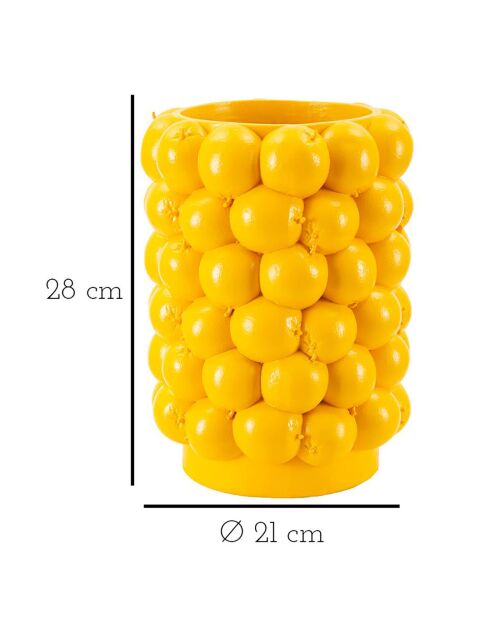 Jarrón con limón amarillo - Ø 21x28 cm
