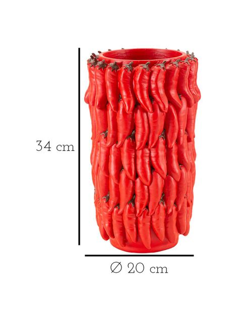 Jarrón de chile rojo - Ø 20x34 cm