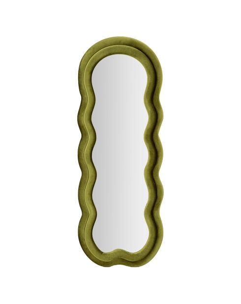 Specchio da parete Miki in velluto verde - 60x4x160 cm