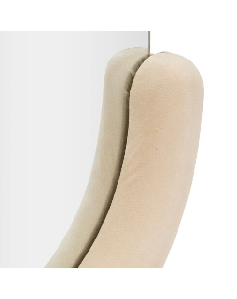 Specchio da parete Chantal in velluto color crema - 60x7x160 cm