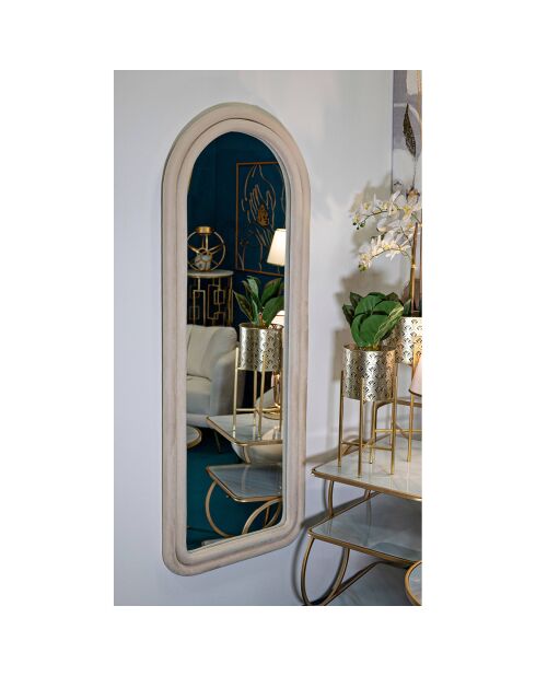 Specchio Cloe in velluto crema - 60x4x160 cm