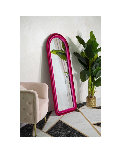 Specchio Cloe in velluto fucsia - 60x4x160 cm