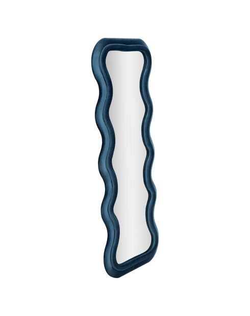 Miroir mural emily velours bleu - 60x6x160 cm