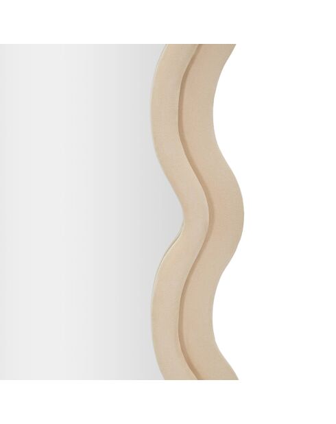 Specchio da parete Emily crema in velluto - 60x6x160 cm