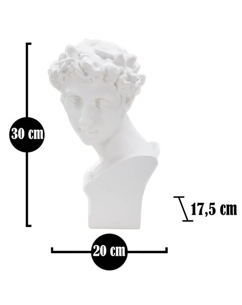 Sculpture jeune romain blanche - 20x17.5x30 cm