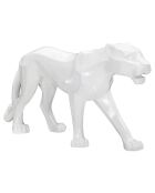 Sculpture panthère blanche - 70x18x32.5 cm