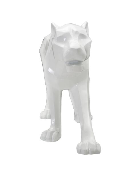 Sculpture panthère blanche - 70x18x32.5 cm