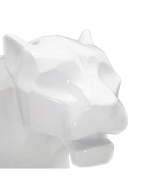 Sculpture panthère blanche - 70x18x32.5 cm
