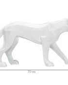 Sculpture panthère blanche - 70x18x32.5 cm