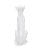 Sculpture léopard assis blanche - 27x38x74 cm