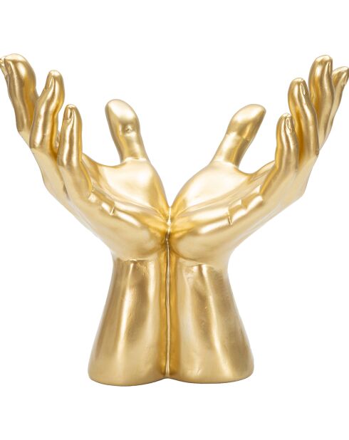 Sculpture mains de la paix dorée - 25x15x24 cm