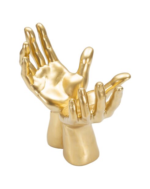 Sculpture mains de la paix dorée - 25x15x24 cm