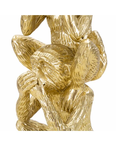 Scultura dorata della torre della scimmia - Ø 10,5x30 cm