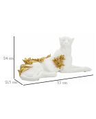Sculpture léopard blanc/doré - 53x21.5x24 cm