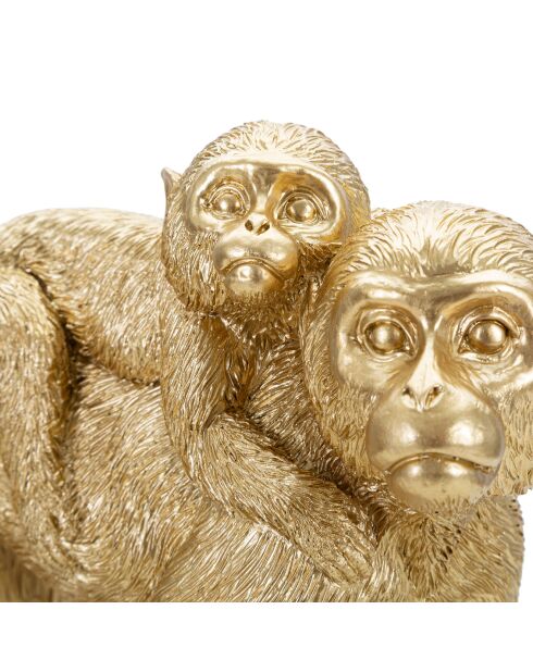 Scultura mamma scimmia dorata - 29,5x11,5x18,5 cm