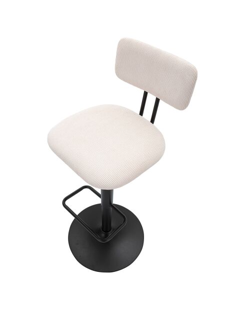 Tabouret de bar avec lift noir/blanc - 41x47.5x85-106.5 cm