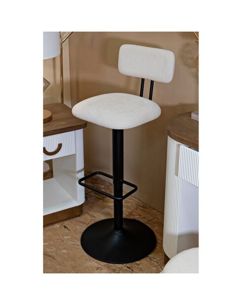 Tabouret de bar avec lift noir/blanc - 41x47.5x85-106.5 cm